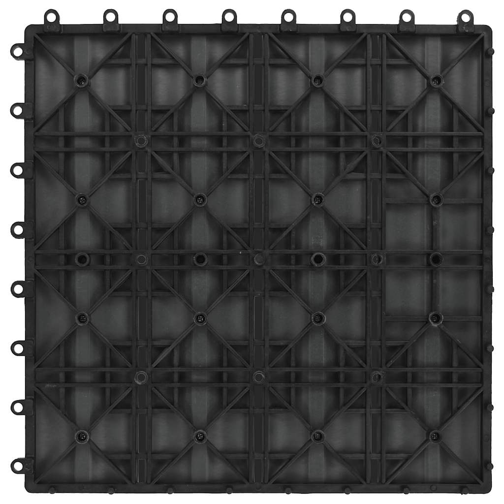 Terrassenfliesen 11 Stk. Tief Geprägt Wpc 30X30Cm 1 Qm Grau