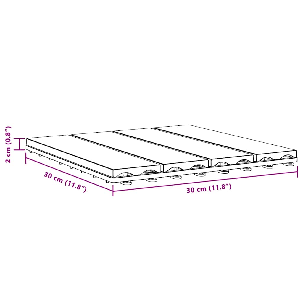 Terrassenfliesen 11 Stk. Tief Geprägt Wpc 30X30Cm 1 Qm Grau