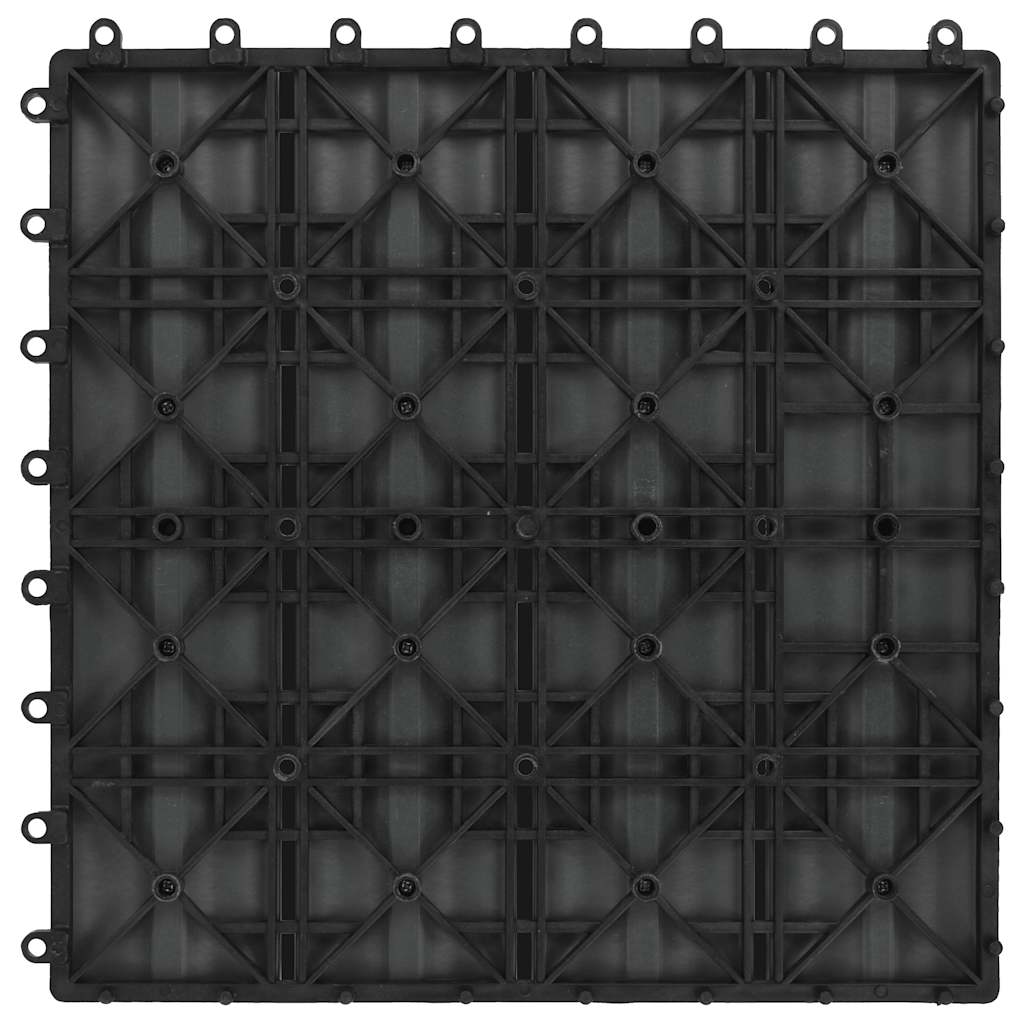 Terrassenfliesen 11 Stk. Tief Geprägt Wpc 30X30Cm 1 Qm Schwarz