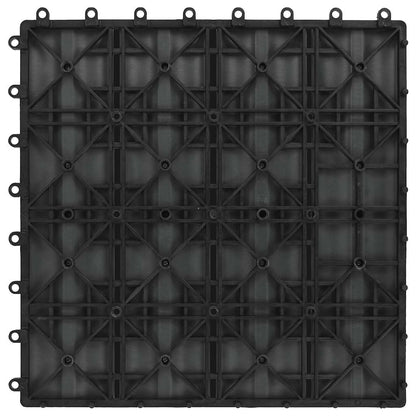 Terrassenfliesen 11 Stk. Tief Geprägt Wpc 30X30Cm 1 Qm Schwarz