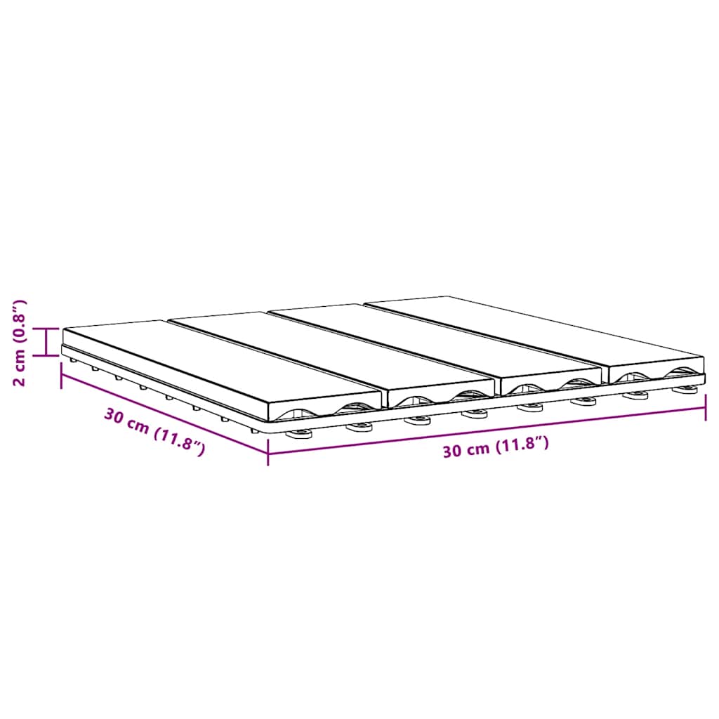 Terrassenfliesen 11 Stk. Tief Geprägt Wpc 30X30Cm 1 Qm Schwarz