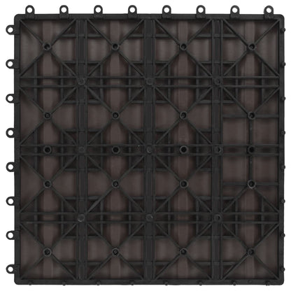 Terrassenfliesen 11Stk Tief Geprägt Wpc 30X30Cm 1Qm Dunkelbraun