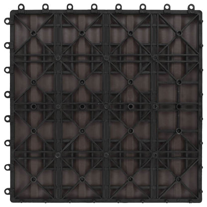 Terrassenfliesen 11Stk Tief Geprägt Wpc 30X30Cm 1Qm Dunkelbraun