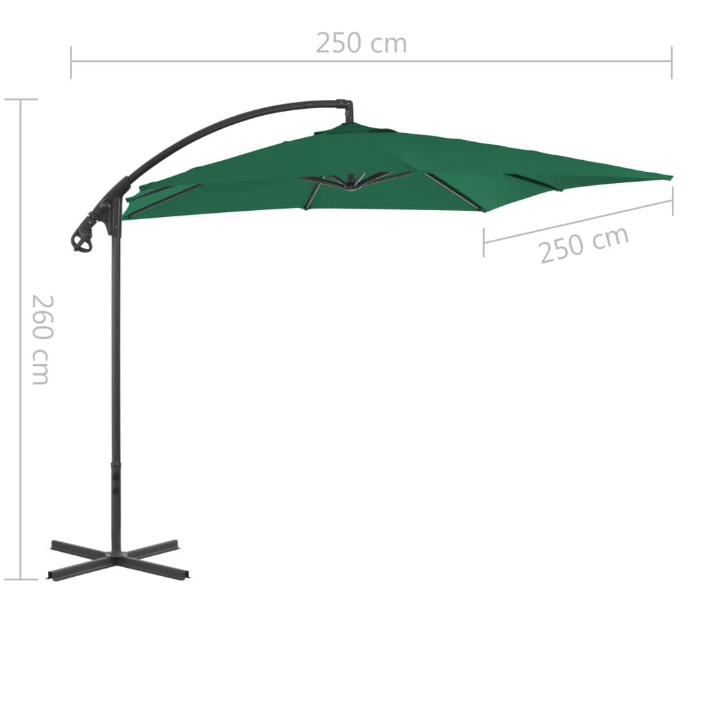Ampelschirm Mit Stahl-Mast 250X250 Cm Grün