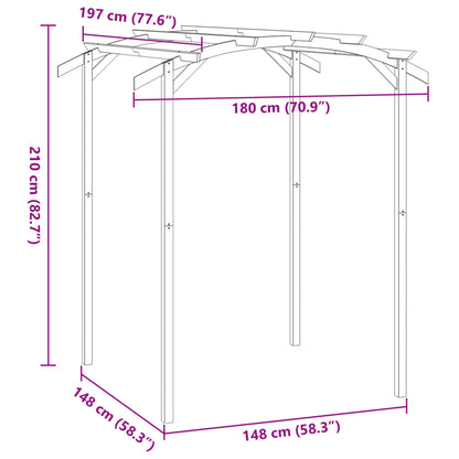 Garten-Pergola Kiefernholz Imprägniert 180X197X210 Cm