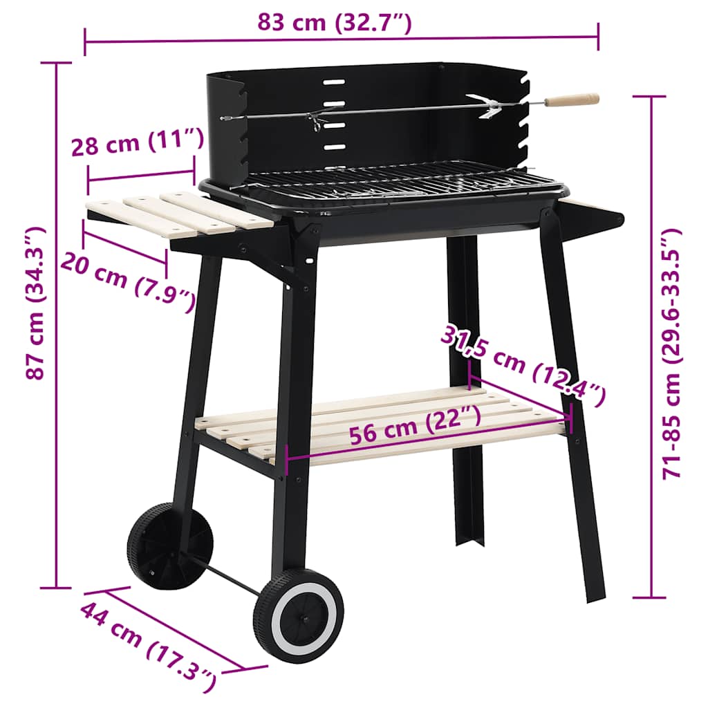 Holzkohlegrill Standgrill Mit Rädern