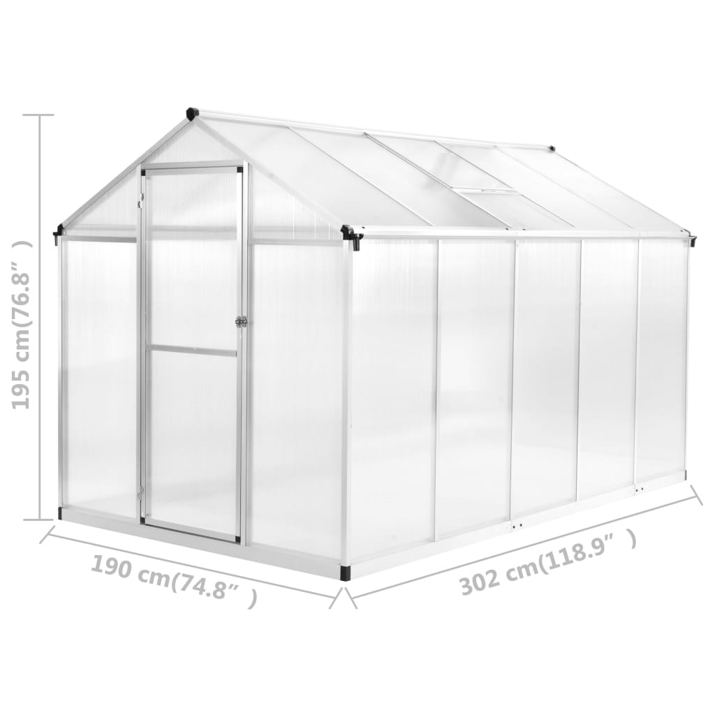 Gewächshaus Aluminium 11,19 M³