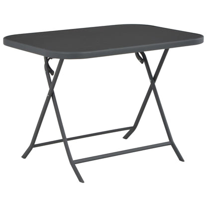 Gartentisch Klappbar Grau 100X75X72 Cm Glas Und Stahl
