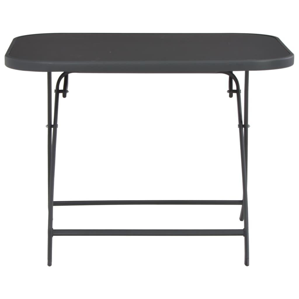 Gartentisch Klappbar Grau 100X75X72 Cm Glas Und Stahl