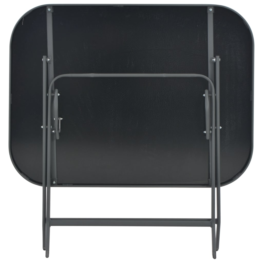 Gartentisch Klappbar Grau 100X75X72 Cm Glas Und Stahl