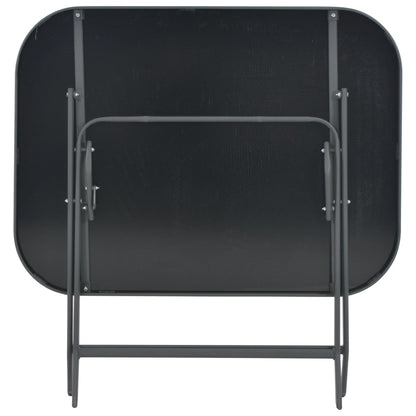 Gartentisch Klappbar Grau 100X75X72 Cm Glas Und Stahl
