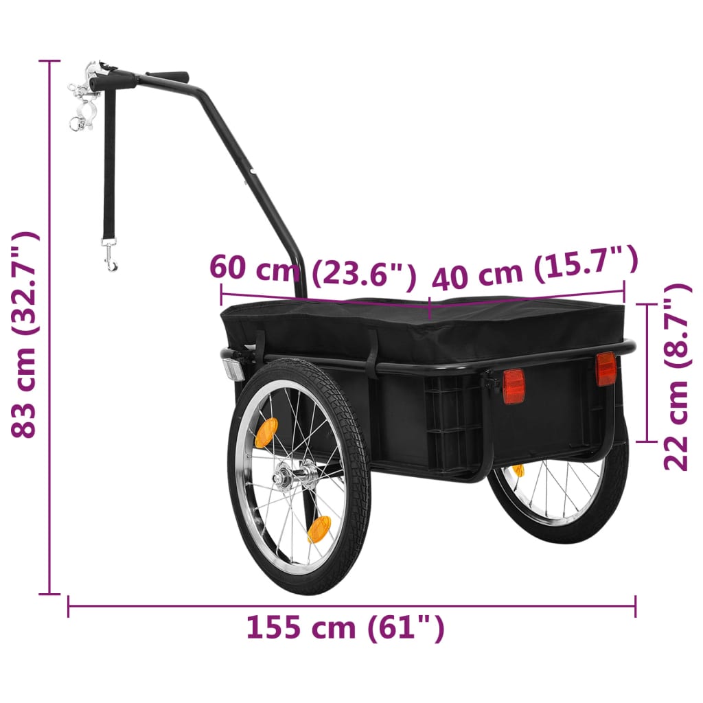 Fahrradanhänger Und Handwagen 155X60X83 Cm Stahl