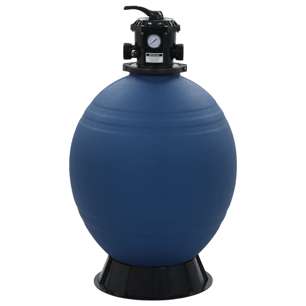 Pool-Sandfilter Mit 6-Wege-Ventil Filterkessel Blau