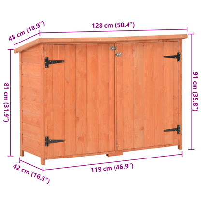 Garten-Geräteschuppen 128X42X91 Cm Holz