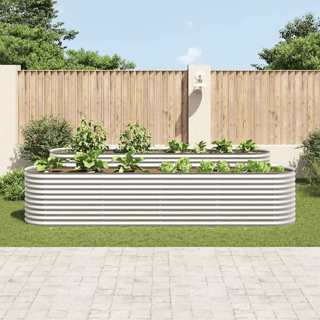 Garten-Hochbeet 400 X 80 X 81 Cm Verzinkter Stahl N