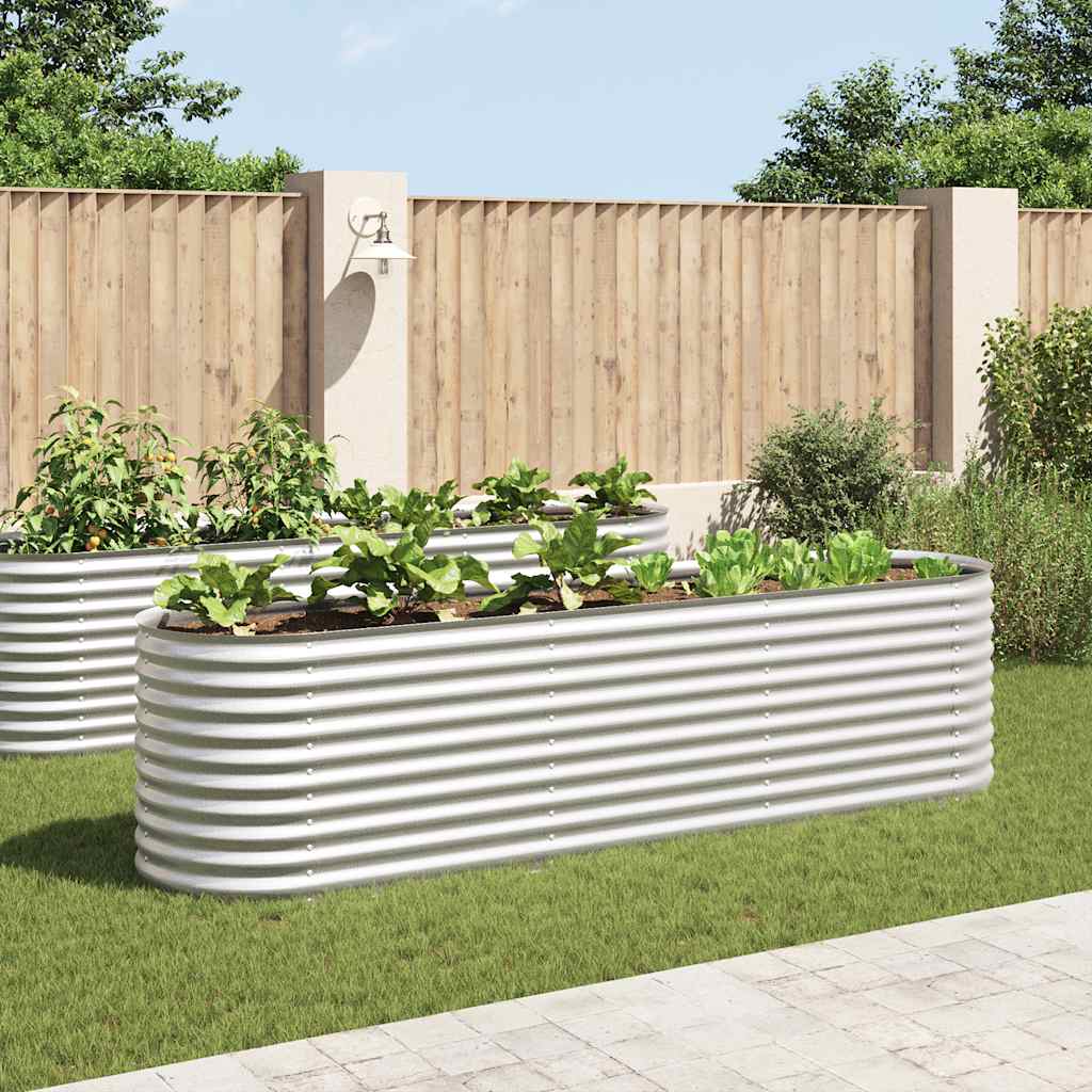 Garten-Hochbeet 320X80X81 Cm Verzinkter Stahl N
