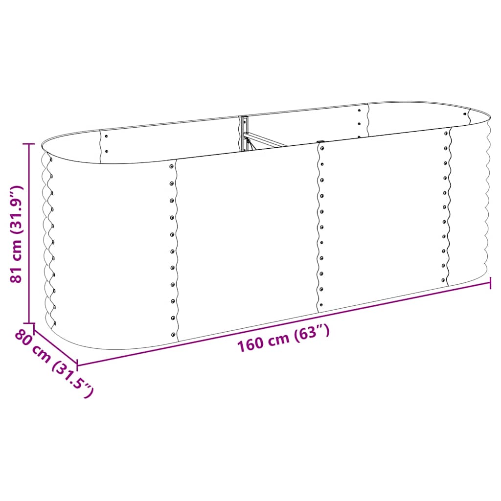 Garten-Hochbeet 240 X 80 X 81 Cm Verzinkter Stahl N