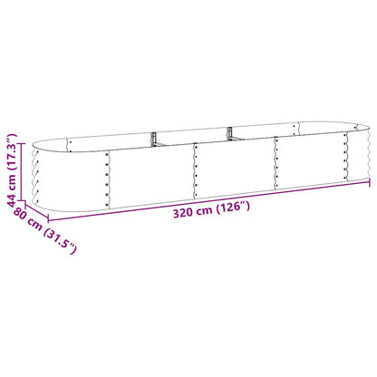 Garten-Hochbeet 320X80X44 Cm Verzinkter Stahl N