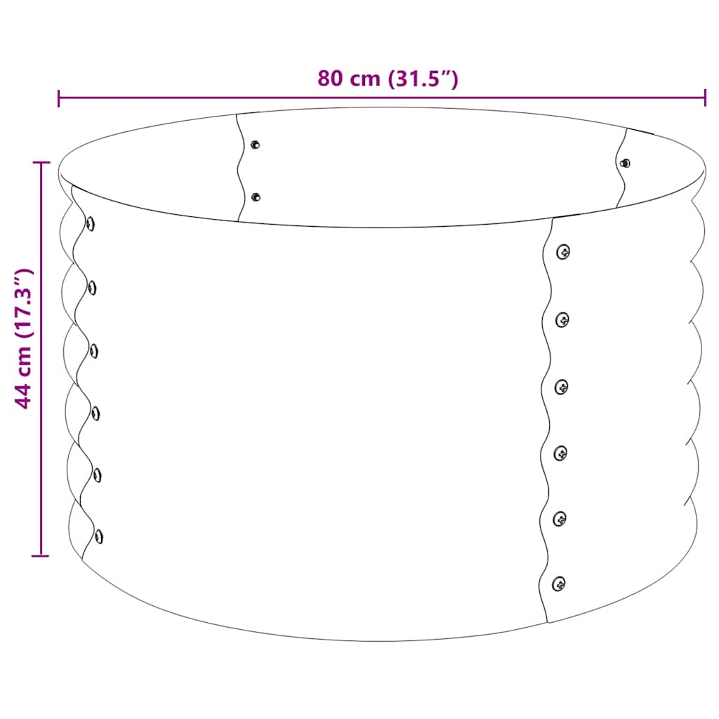 Garten-Hochbeet 80X80X44 Cm Verzinkter Stahl N