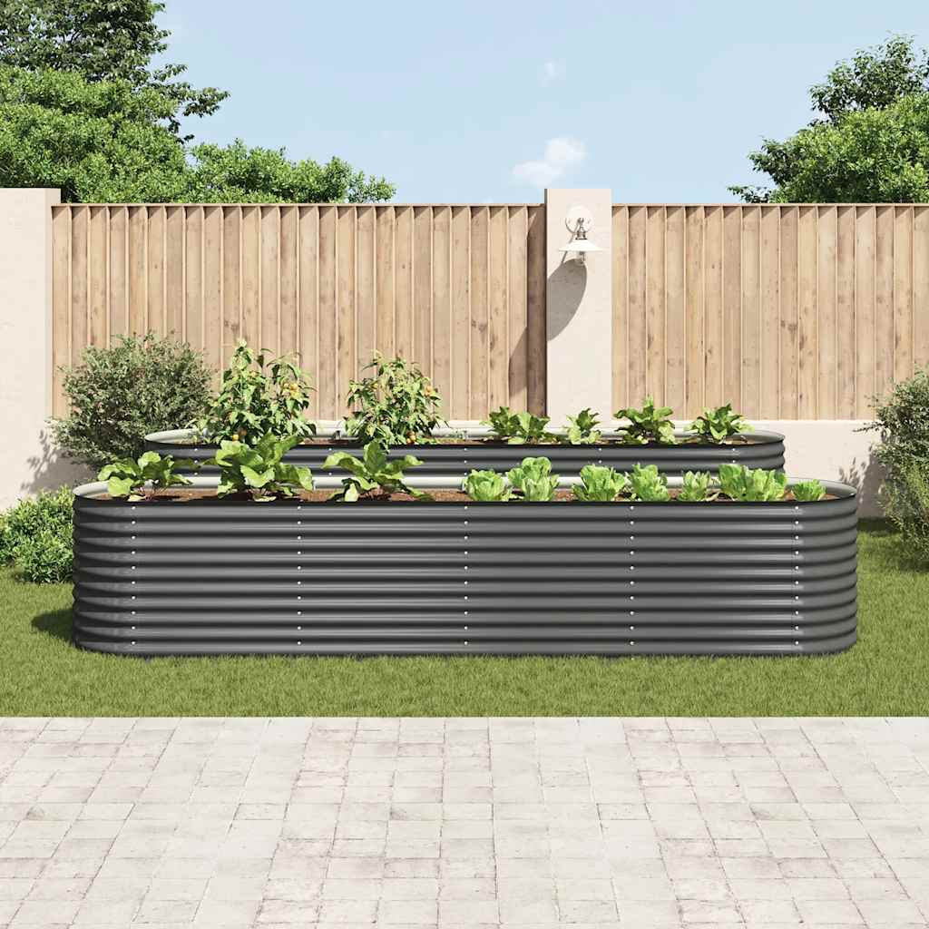 Garten-Hochbeet 400 X 80 X 81 Cm Verzinkter Stahl