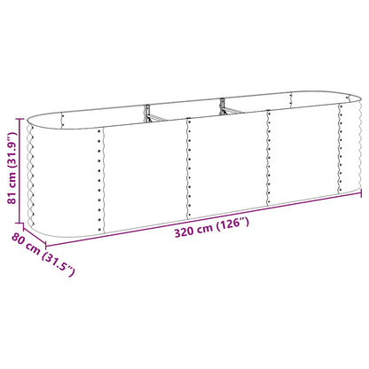 Garten-Hochbeet 320X80X81 Cm Verzinkter Stahl