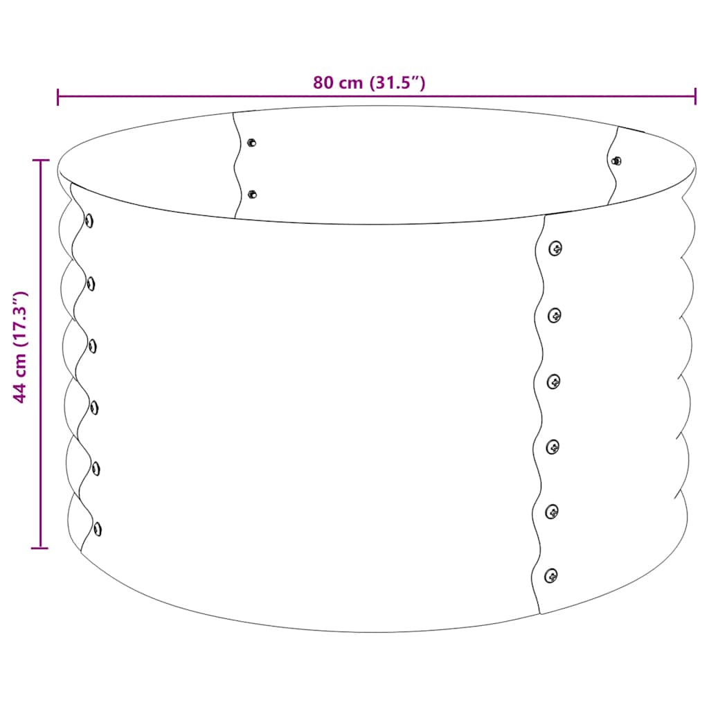 Garten-Hochbeet 80X80X44 Cm Verzinkter Stahl