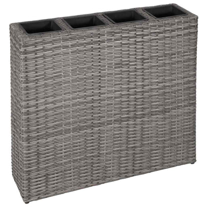 Garten-Hochbeet Mit 4 Töpfen Poly Rattan