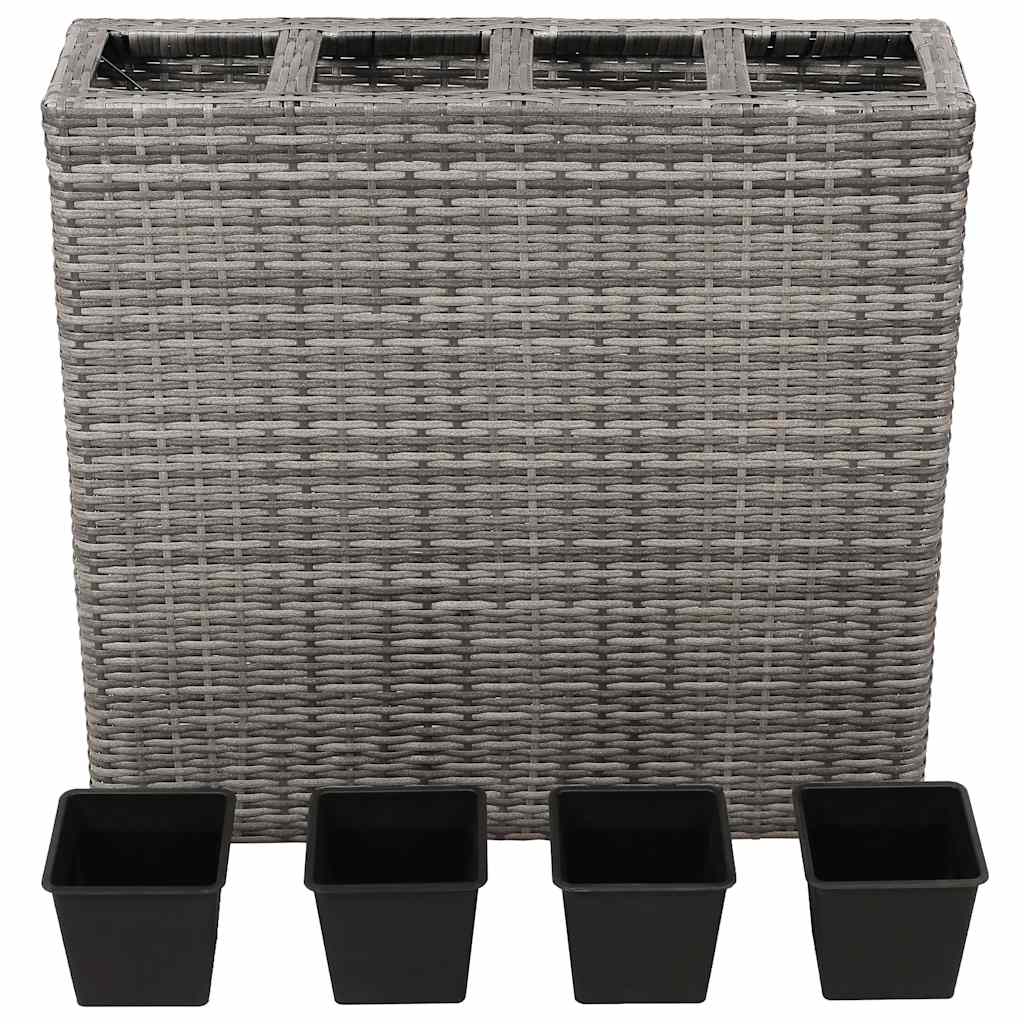 Garten-Hochbeet Mit 4 Töpfen Poly Rattan