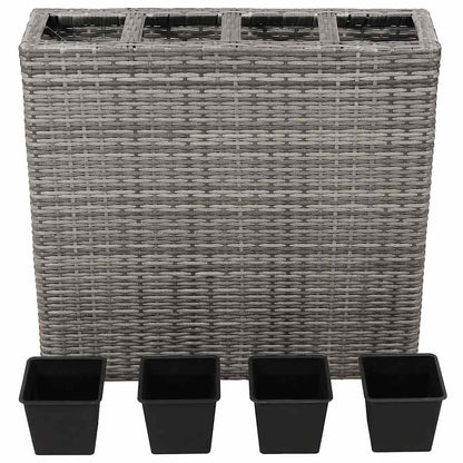 Garten-Hochbeet Mit 4 Töpfen Poly Rattan