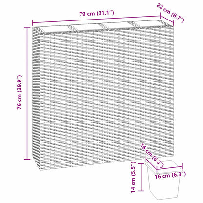 Garten-Hochbeet Mit 4 Töpfen Poly Rattan