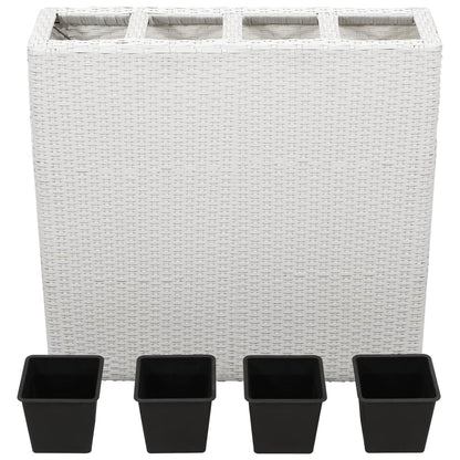 Garten-Hochbeet Mit 4 Töpfen Poly Rattan