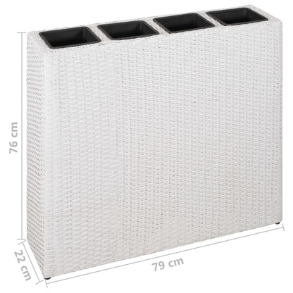 Garten-Hochbeet Mit 4 Töpfen Poly Rattan