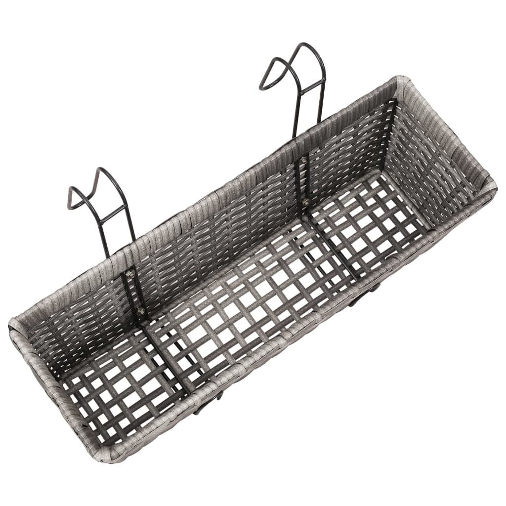 Balkon-Hochbeet 2 Stk. Poly Rattan