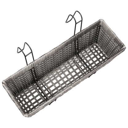 Balkon-Hochbeet 2 Stk. Poly Rattan