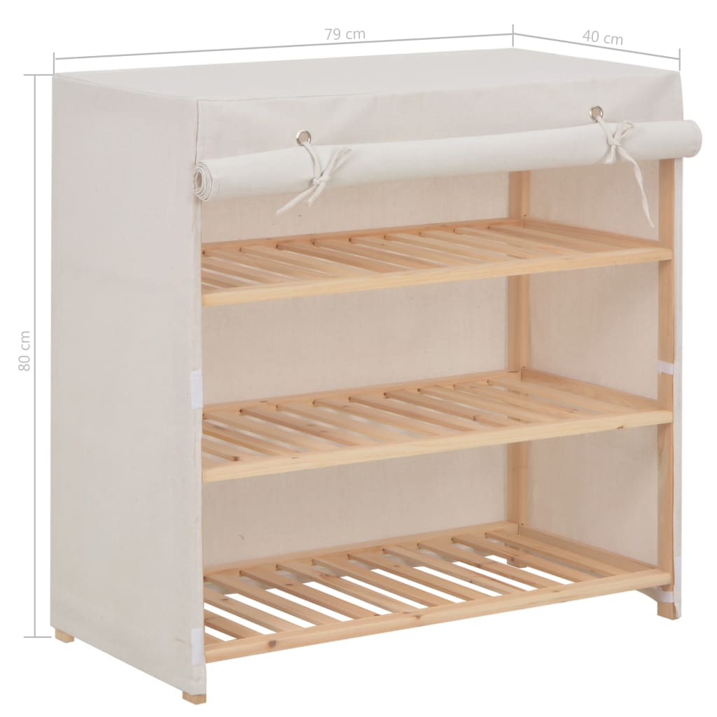 Schuhschrank Mit Abdeckung 79 X 40 X 80 Cm Stoff