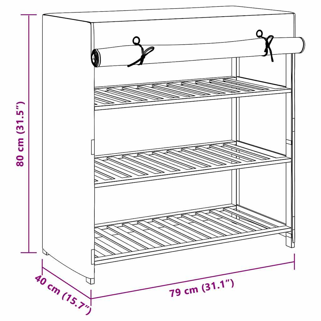 Schuhschrank Mit Abdeckung 79 X 40 X 80 Cm Stoff