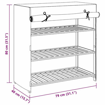 Schuhschrank Mit Abdeckung 79 X 40 X 80 Cm Stoff