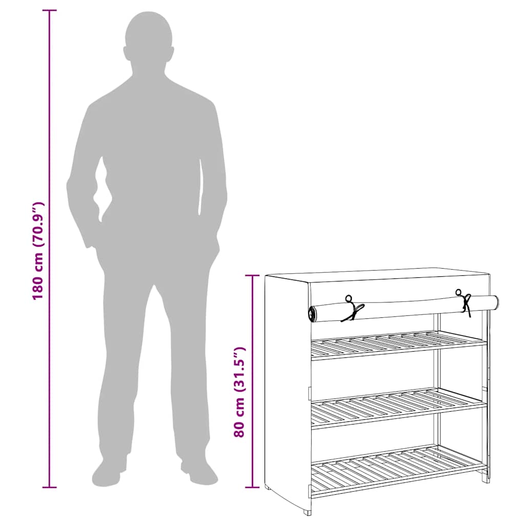 Schuhschrank Mit Abdeckung 79 X 40 X 80 Cm Stoff