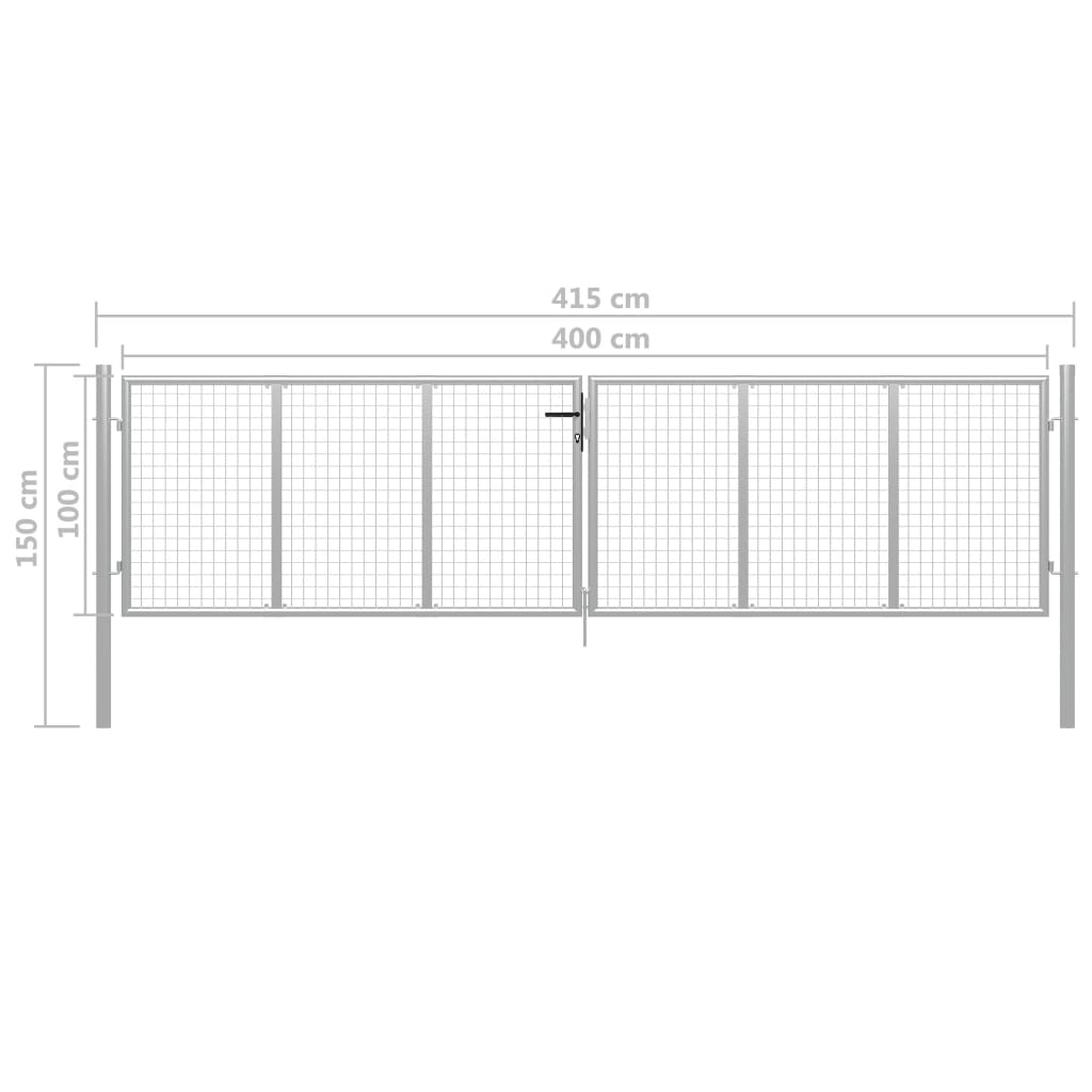 Gartentor Verzinkter Stahl 400 X 100 Cm