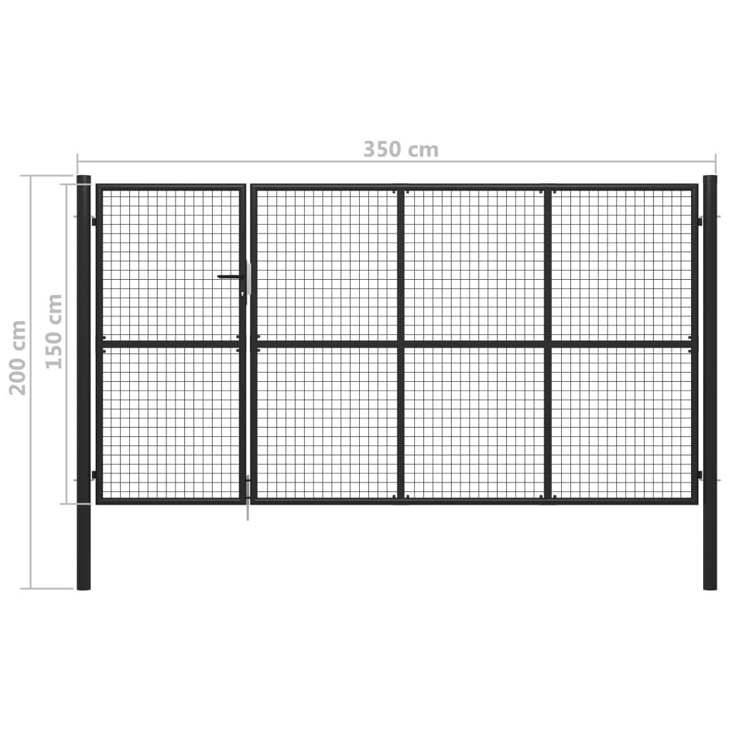 Gartentor Aus Stahl 350 X 150 Cm