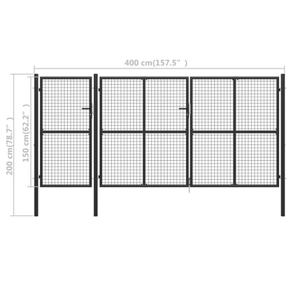 Gartentor Stahl 400 X 150 Cm