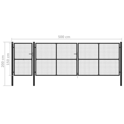Gartentor Stahl 500×150 Cm