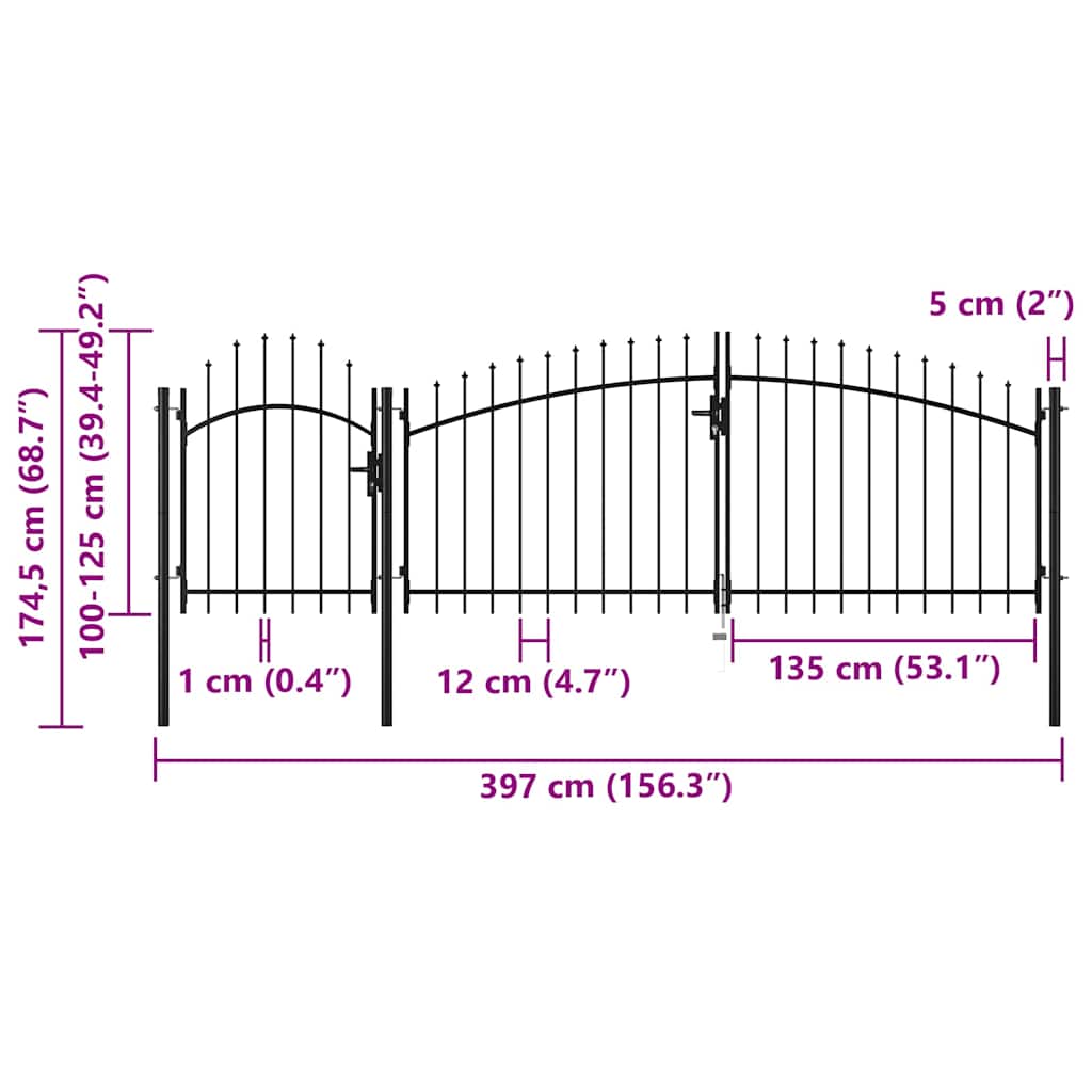Gartentor Woerden Stahl 1,25 X 4 M