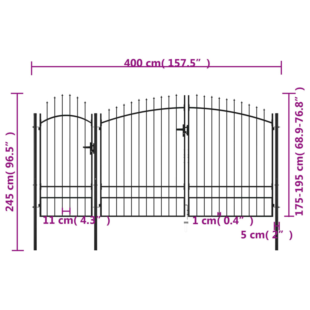 Gartentor Woerden Stahl 1,95 X 4 M