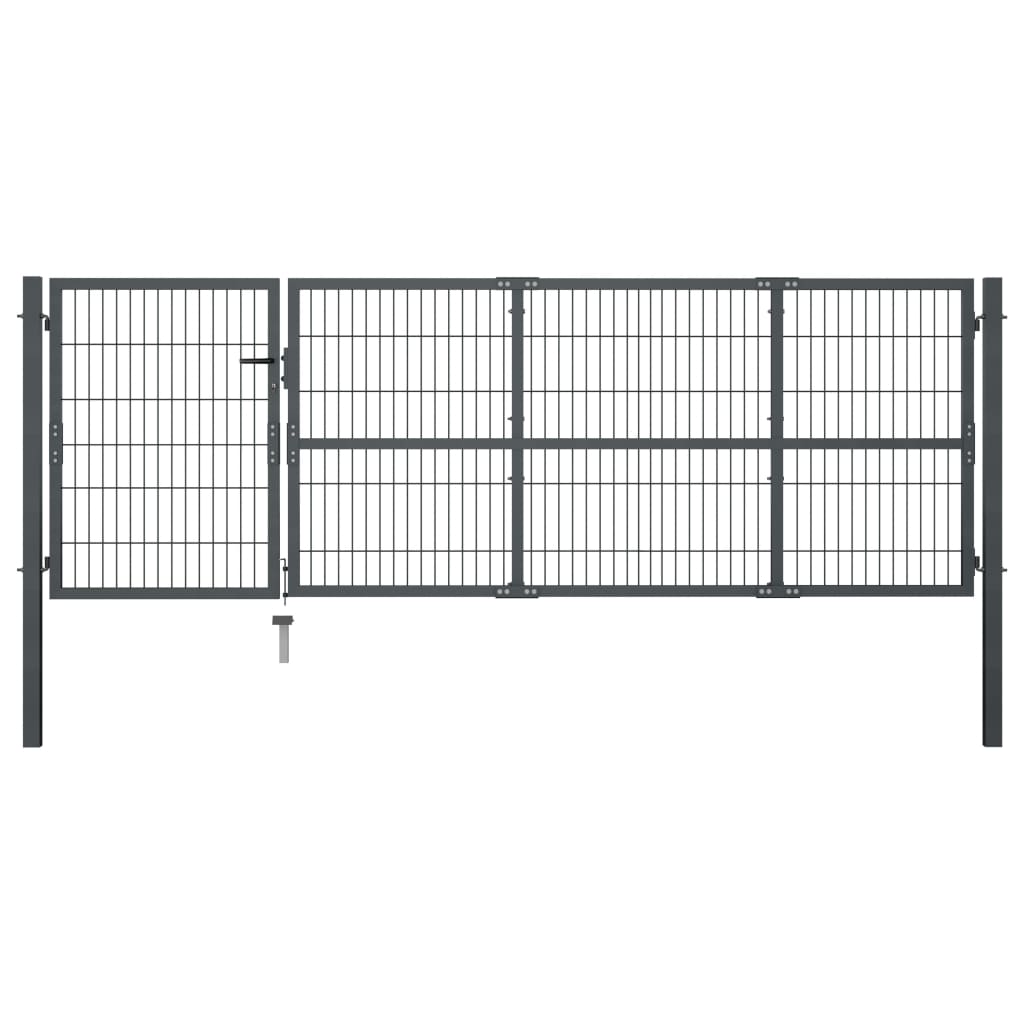 Gartentor Mit Pfosten Stahl 350 X 100 Cm