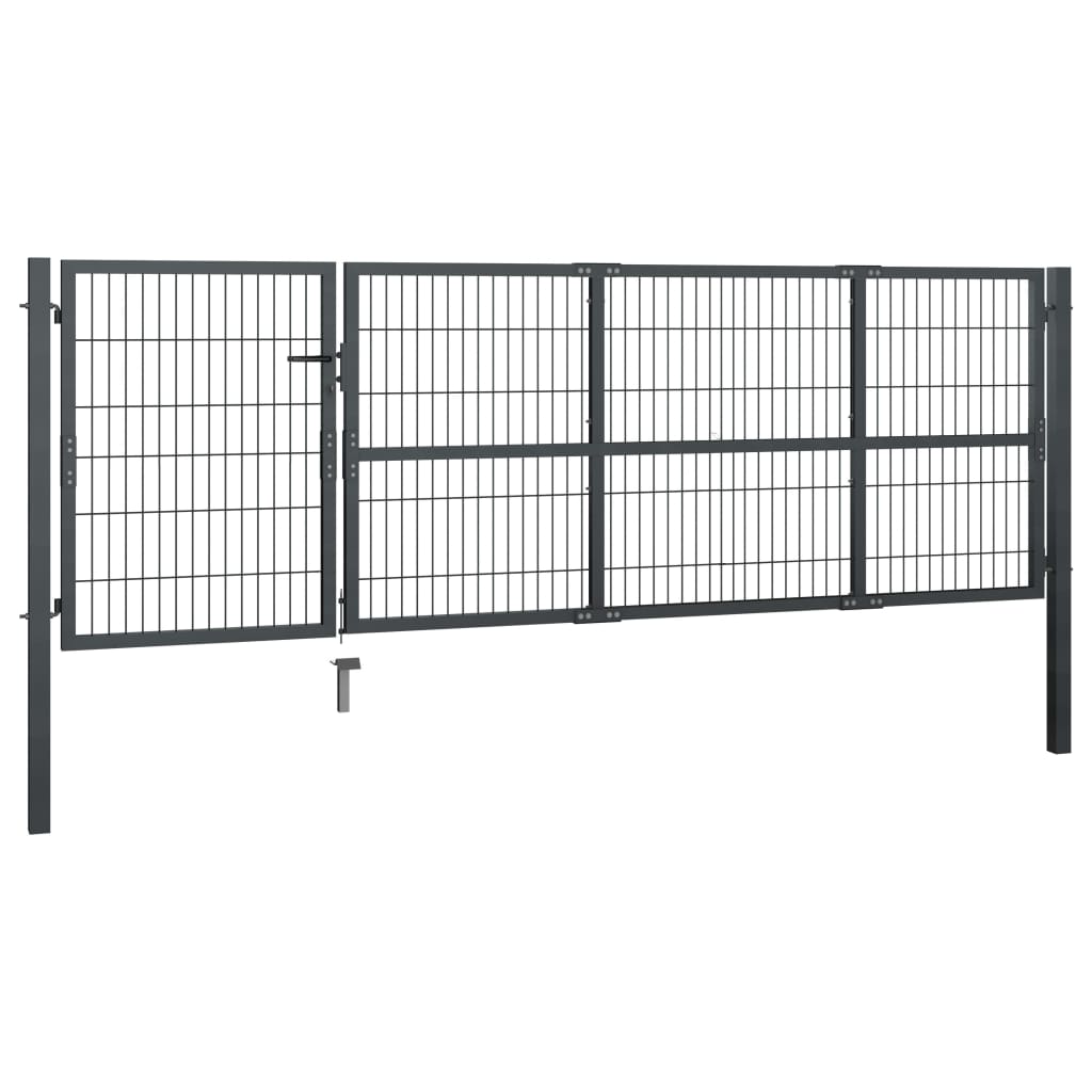 Gartentor Mit Pfosten Stahl 350 X 100 Cm