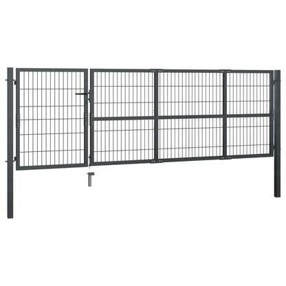 Gartentor Mit Pfosten Stahl 350 X 100 Cm