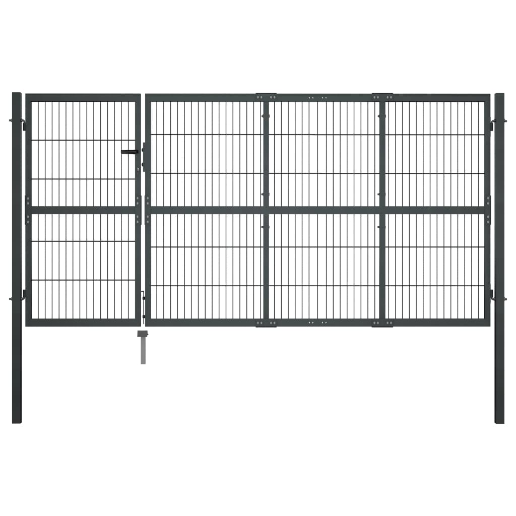 Gartentor Mit Pfosten Stahl 350 X 120 Cm