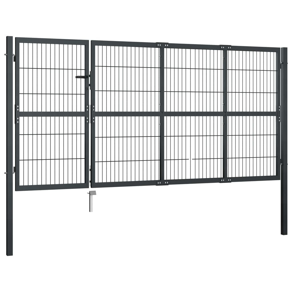 Gartentor Mit Pfosten Stahl 350 X 120 Cm