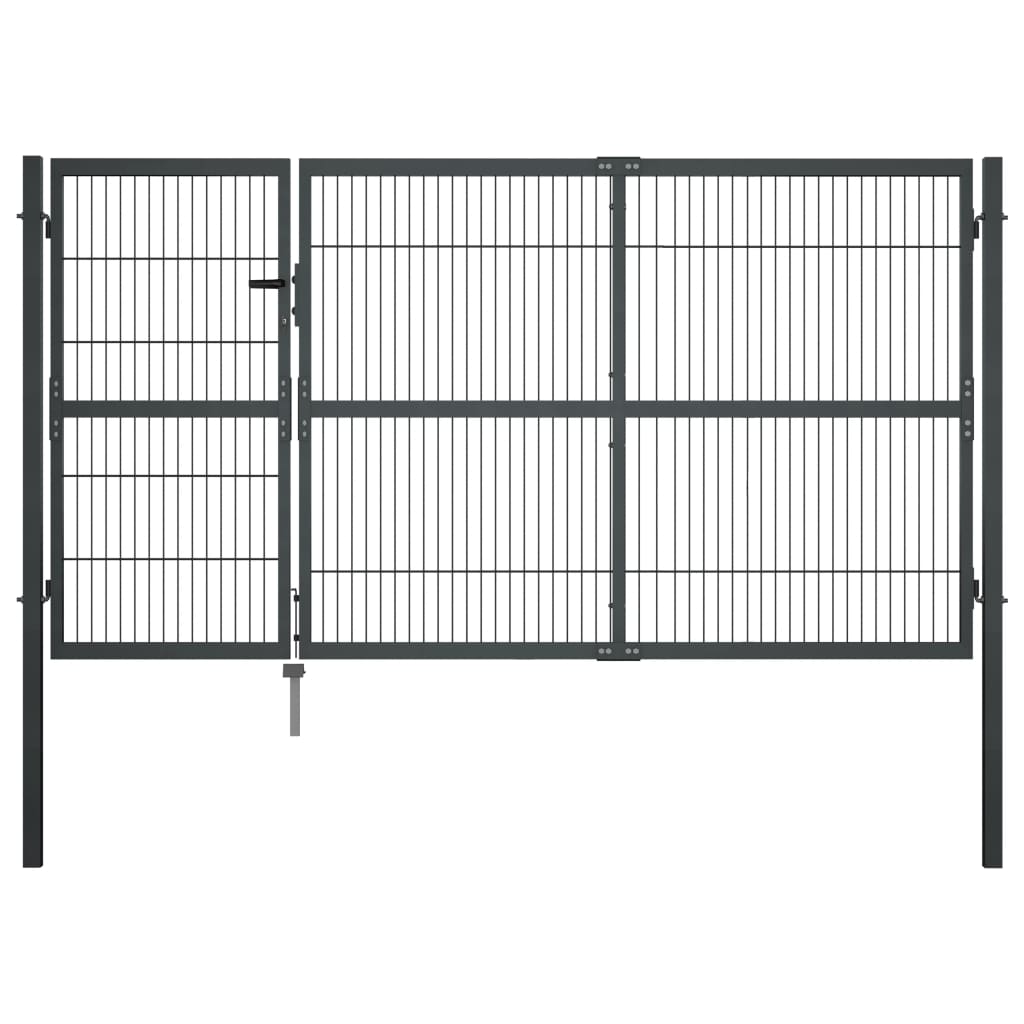 Gartentor Mit Pfosten Stahl 350×140 Cm